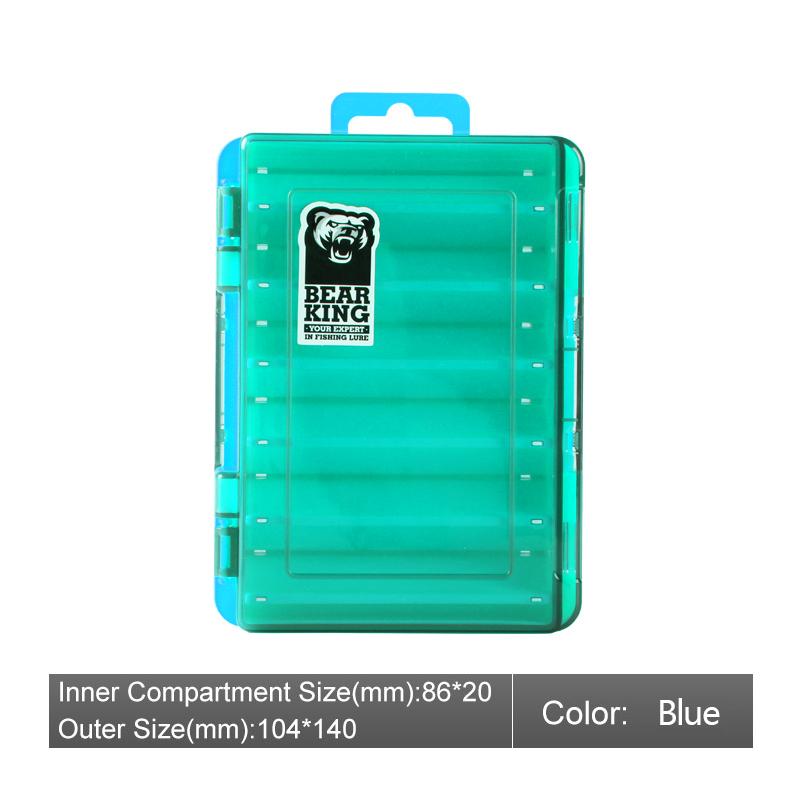 BEARKING Doublex-seitiger Angelkasten mit 12 Fächern, Aufbewahrungsbox für Köder, Köder, Haken, Angelzubehör, Kunststoff-Aufbewahrungskoffer