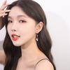 KOFSAC 925 Sterling Silver Earrings For Women Black And White Leaf Earring Fashion Zircon Jewelry Lady Party Accessories