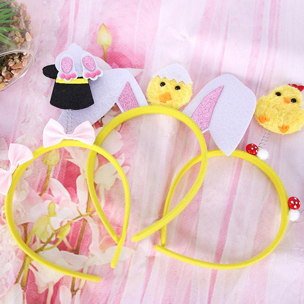 Adorkable Rabbits Makeup Headpiece for Proms Birthday Hairbands Fun Headwear Easter Hair Headwear for Children