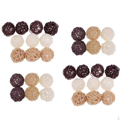 32 Pezzi/Sacchetto Palline di Rattan Decorazione Sfera Matrimonio Festa Decorazione da Appendere Fai da Te