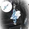 Reflective Music Note Keychain Charm with Blue PVC Body, Decorative Hanging Bag Charm for Keys Backpacks and Handbags, Approx. 15 cm, 1 Piece