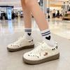 Platform white shoes women's 2025 new retro student cute board shoes ins trendy versatile niche casual shoes women