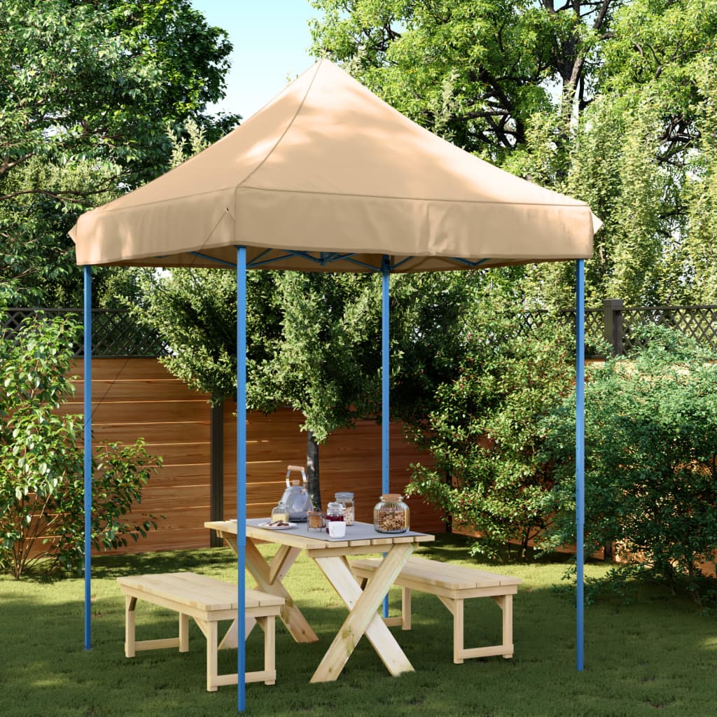 Foldable Pop Up Party Tent Beige 200x200x306 Cm