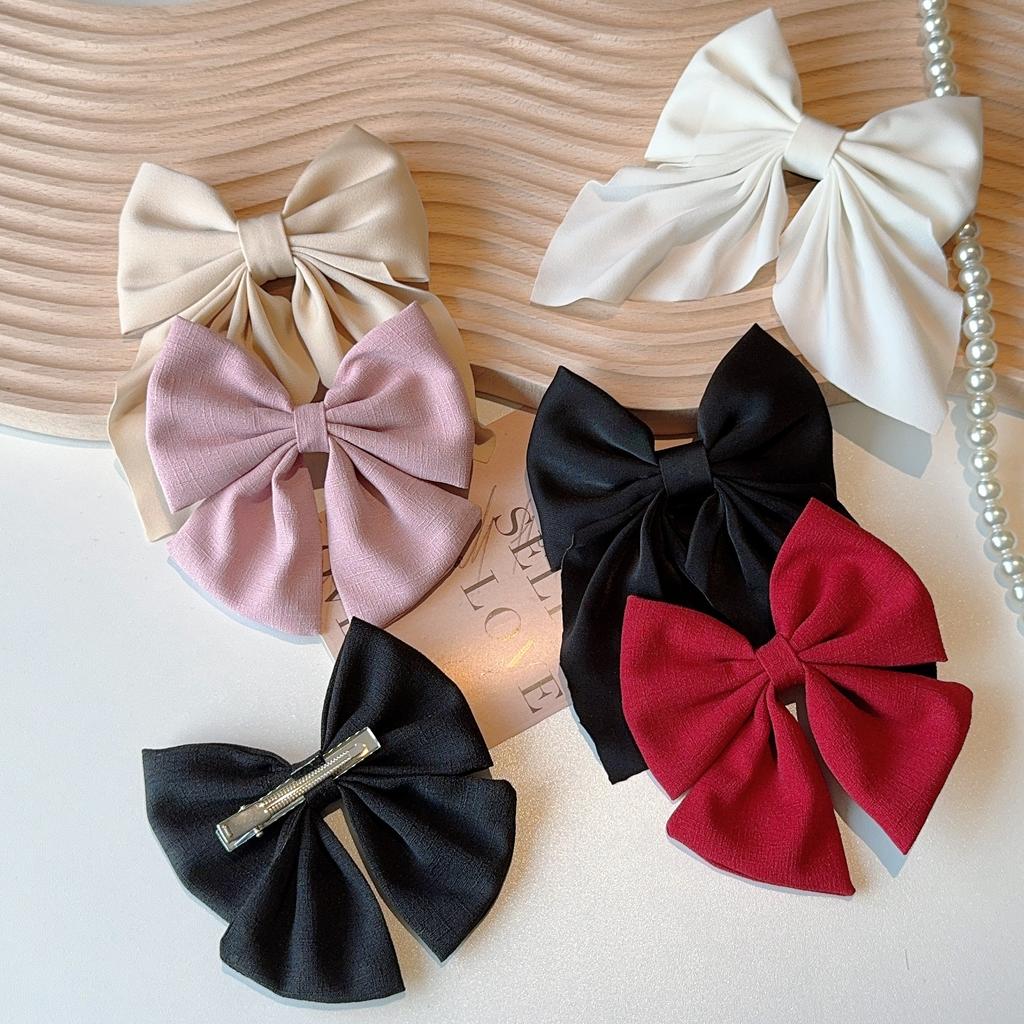 2PCS/Lot Hair Bows Solid Color Grosgrain Ribbon Boutique Hair Clip Girls Hairgrips New Headwear Kids Handmade Hair Accessories