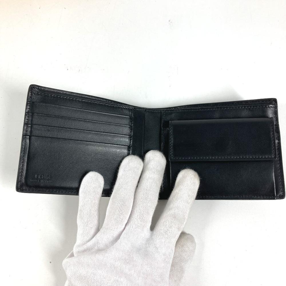 Fendi ZM0001 Zucca Logo Compact Wallet Folded Wallet PVC/Leather Black/yellow