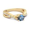 London Blue Topaz Crisscross Stackable Ring - 925 Sterling Silver Gold Vermeil