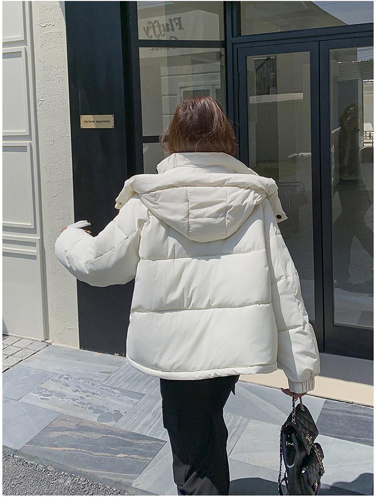 Women’s Short Hooded Windproof Thicken Warm Winter Jacket With Drawstring