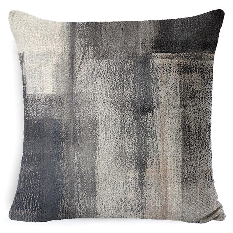 Heimdeko Kissen Kissenbezug Neu Türkis und Orange Abstrakte Kunst Malerei Wurfkissenbezug