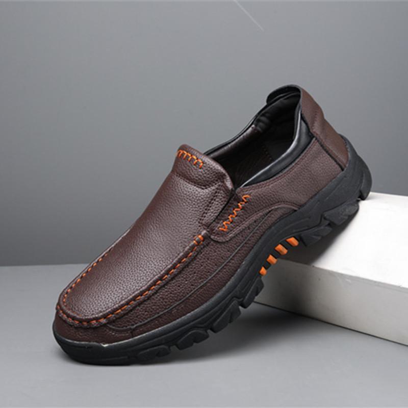 Mens Casual Loafers outdoor fashion Slip On Shoes Leather Walking Shoes for Men  Spring autumn office shoes men footwear