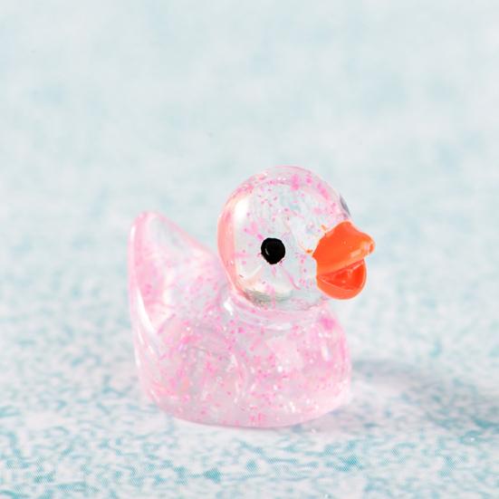 Čirý ozdoba kachny na plochu Barevné roztomilé řemeslo z pryskyřice Figurka kachna Socha Domeček pro panenky