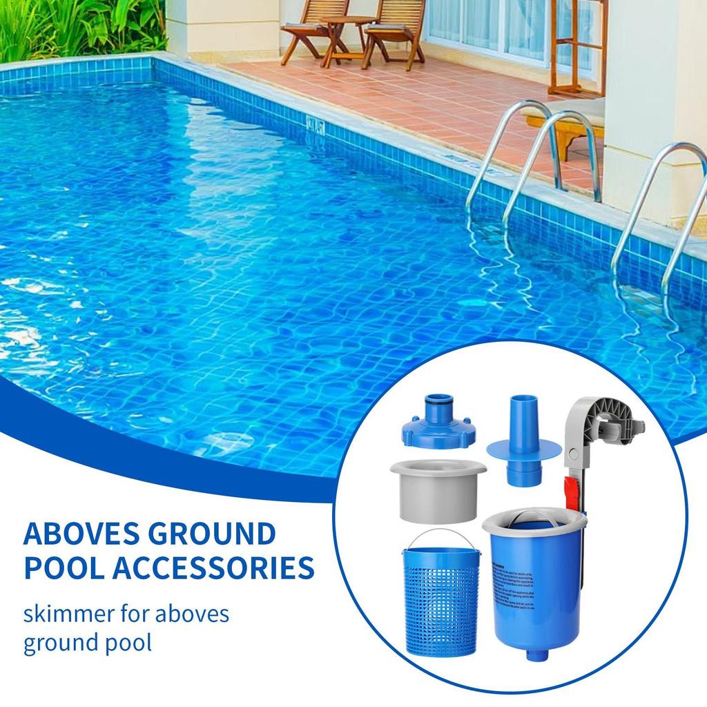 Aboves Ground Pool Skimmer Kit Wall Mount Pool Maintenance Skimmer Cleaner Debris Remover Automatic Cleaning Supplies