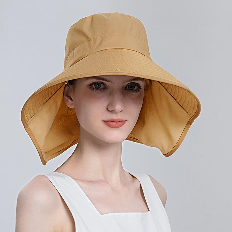 Women's Sunscreen Hat Fisherman Hat Summer Outdoor Big Brim Beach Sun Hat Basin Hat for Women Adjustable Bucket Cap