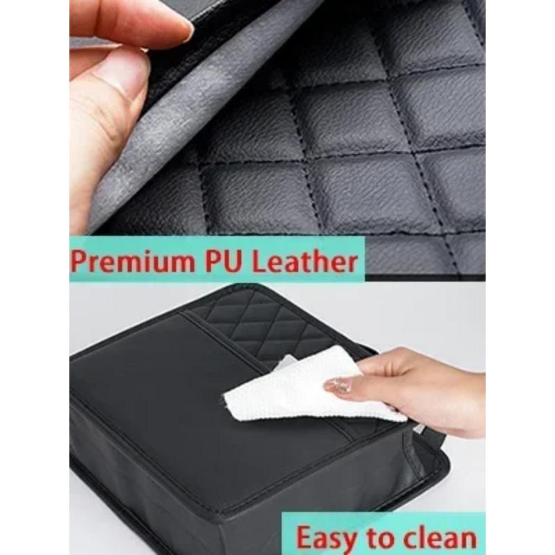 Multi-functional car seat back storage bag Leather storage bag Garbage bag Storage bag Garbage can storage for most models
