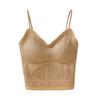 Canottiera da Donna in Pizzo con Scollo a V e Reggiseno Imbottito Integrato, Vestibilità Aderente Senza Schiena, Canottiera Base Anti-sfregamento per l'Uso Quotidiano Estivo