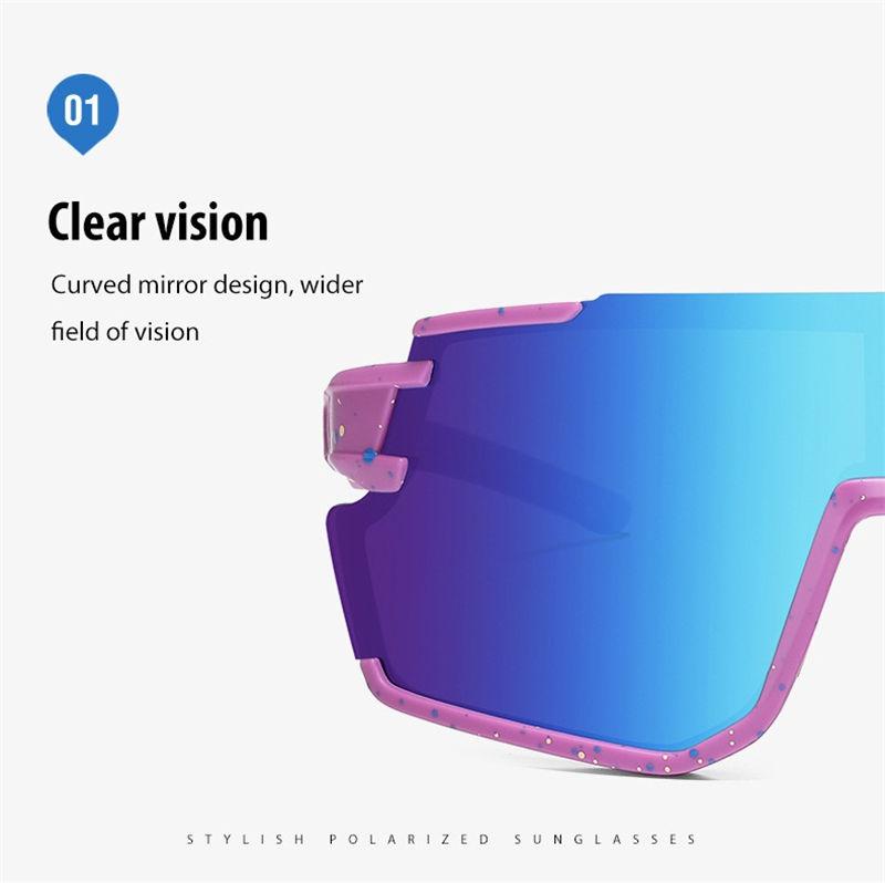 AORON Fashion Cycling Polarized Sunglasses Big Frame Windproof Skiing Glasses for Men Women Anti Glare Sport Fishing Goggles