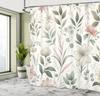 Grüner Duschvorhang, Nostalgie-Töne Blätter-Atmosphäre Blumengarten Frühlingsgefühle Botanik Boho, Stoff Badezimmer D