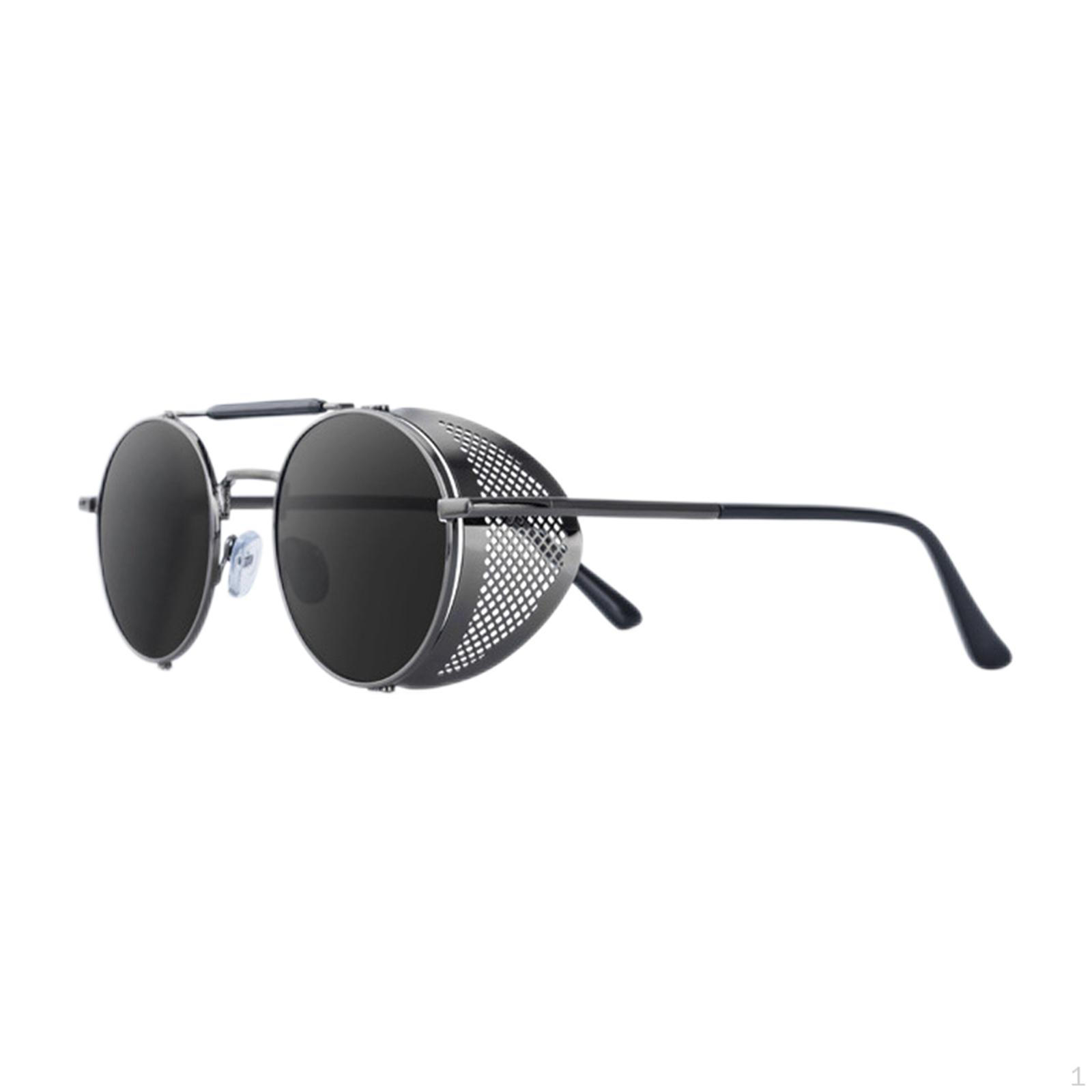 

Circular Steampunk Eyewear, Protection for Gray Lens Gray Frame