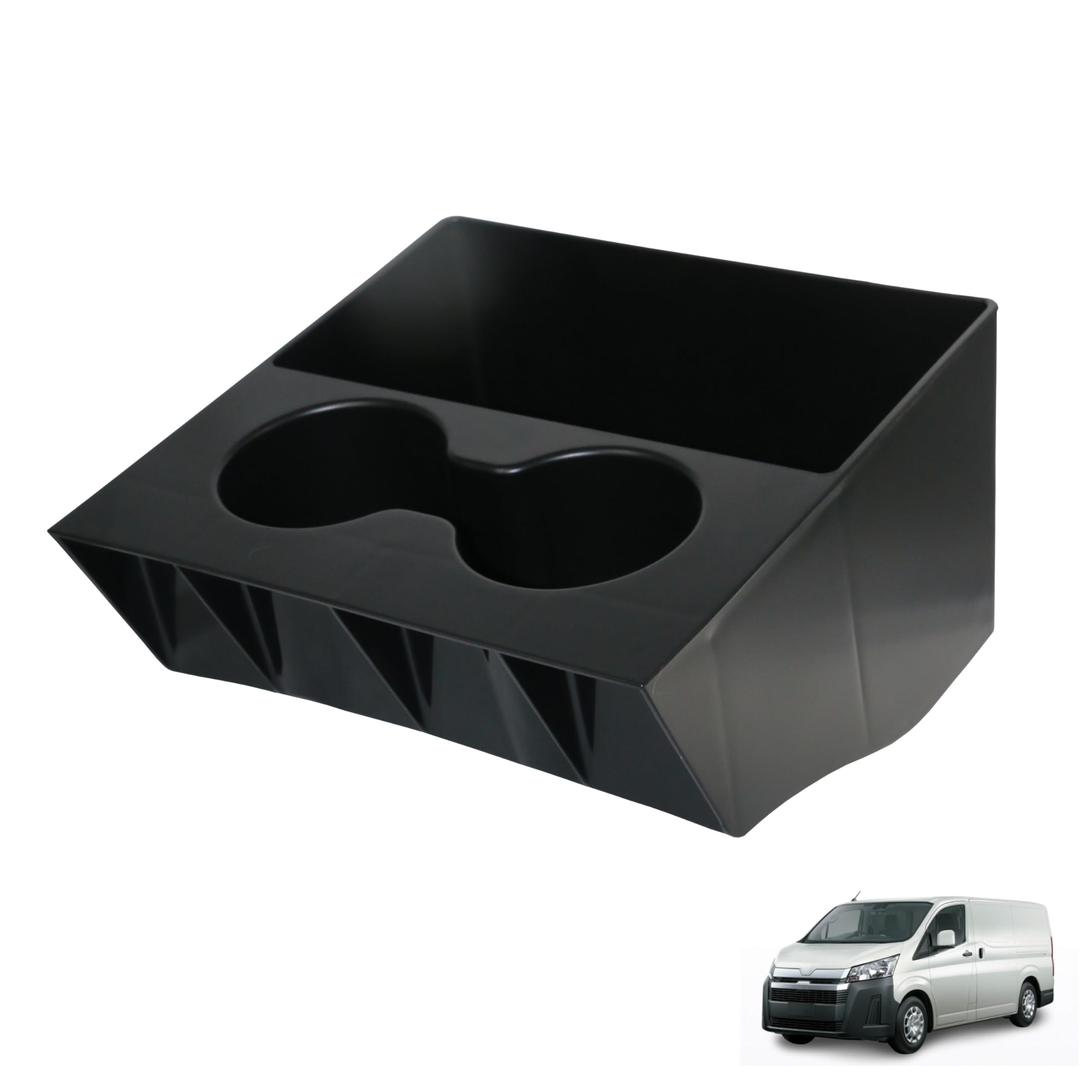 

foefen Console Box for Toyota Hiace 200 Series Late and 6th Generation Every Includes Center Console Storage Drink Small Item and Trash Can with Easy