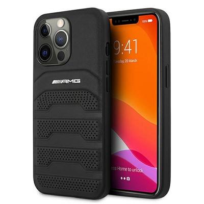Amg Amhcp13Lgsebk Iphone 13 Pro / 136,1 Schwarz/Black Hardcase Leder Geprägte Linien