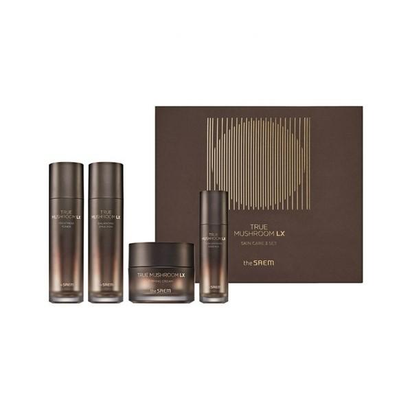 The Saem True Mushroom LX Basic Skincare 3pcs Set (Toner 120ml + Emulsion 115ml + Firming Cream 50ml + Essence 50ml)