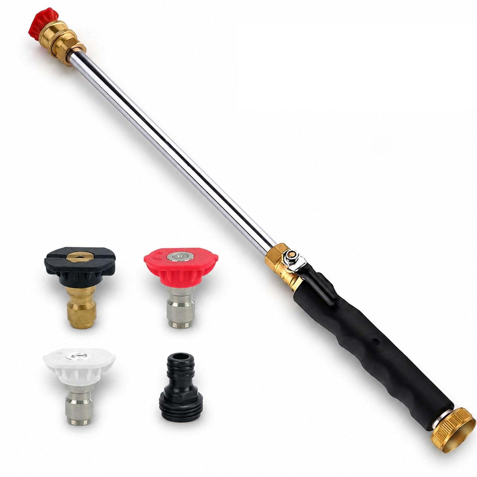 

3 In 1 Jet Nozzle Power Washer for Garden Hose,High Pressure Wand with 3 High-Pressure Nozzles - Heavy Adjustable Duty Brass Connector,for Car, Patio, чёрный