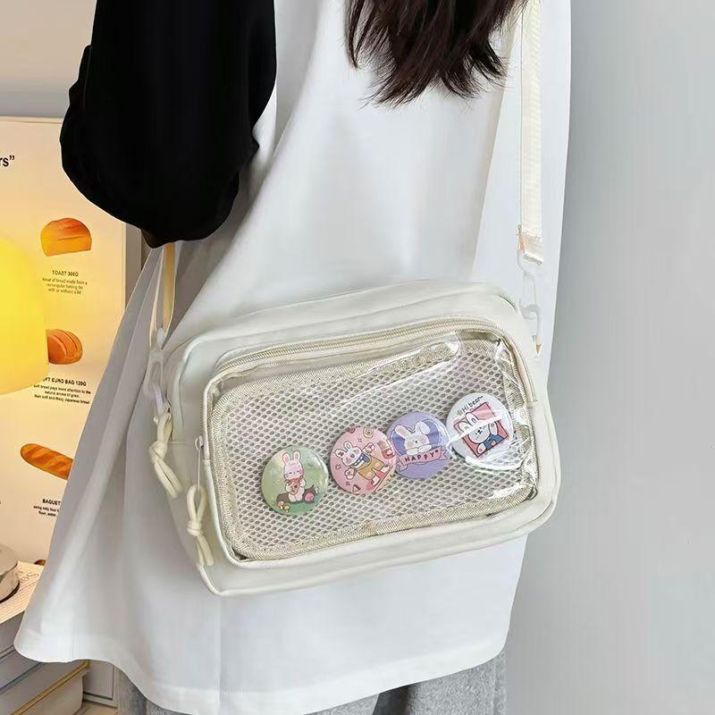 New Y2K Charming Ita Knapsack Roomy Commute Knapsack Female Transparent DIY Display Rucksack Open-air Trend Journey School Tote