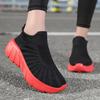 Fashion Outdoor Casual Running Shoes Men Slip-On Knitted Socks Sneakers Breathable Lightweight Mesh Lazy Shoes Easy Wear Rubber Outsole