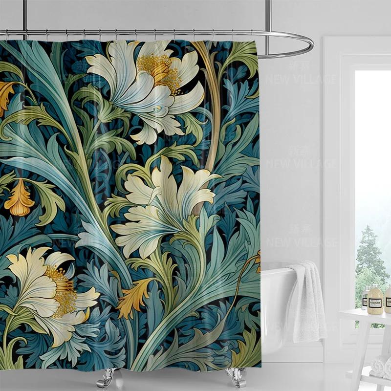 

Tropical plant shower curtain, bathroom bathtub waterproof shower curtain, house decoration 180x200cm bathroom curtain W90xH180cm