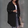 Women's Autumn and Winter Pull Sleeve Button Decoration Mid-Length Shirt Jacket