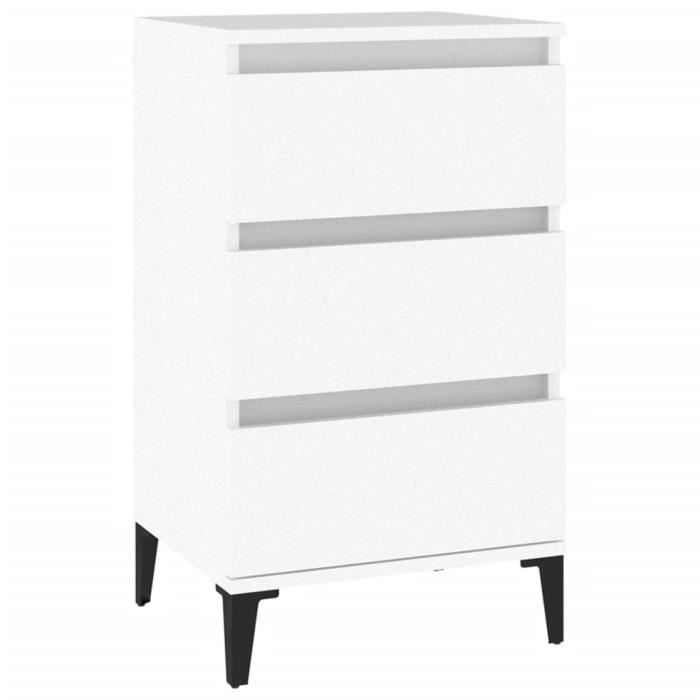 VidaXL Table de chevet blanc 40x35x70 cm bois d’ingénierie 819668