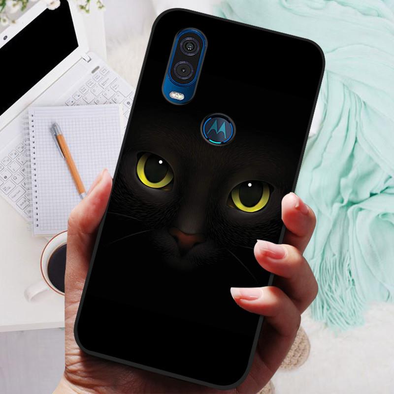 

Для Motorola One Vision Чохол Чорна Кришка Лев Вовк Силіконова М яка Задня Кришка Для Moto One Vision Чохол для Телефона Захисна Оболонка For Moto One Vision