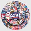 50 Stück Kreative Dekorative Gitarren-Gepäckaufkleber USA 250. Jahrestag Patriotische Aufkleber für Reisekoffer Laptop Auto Motorrad