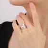 Women's Flower Ring Stainless Steel Gold Wide Finger Rings Band Bohemian Jewelry Anniversary Gift