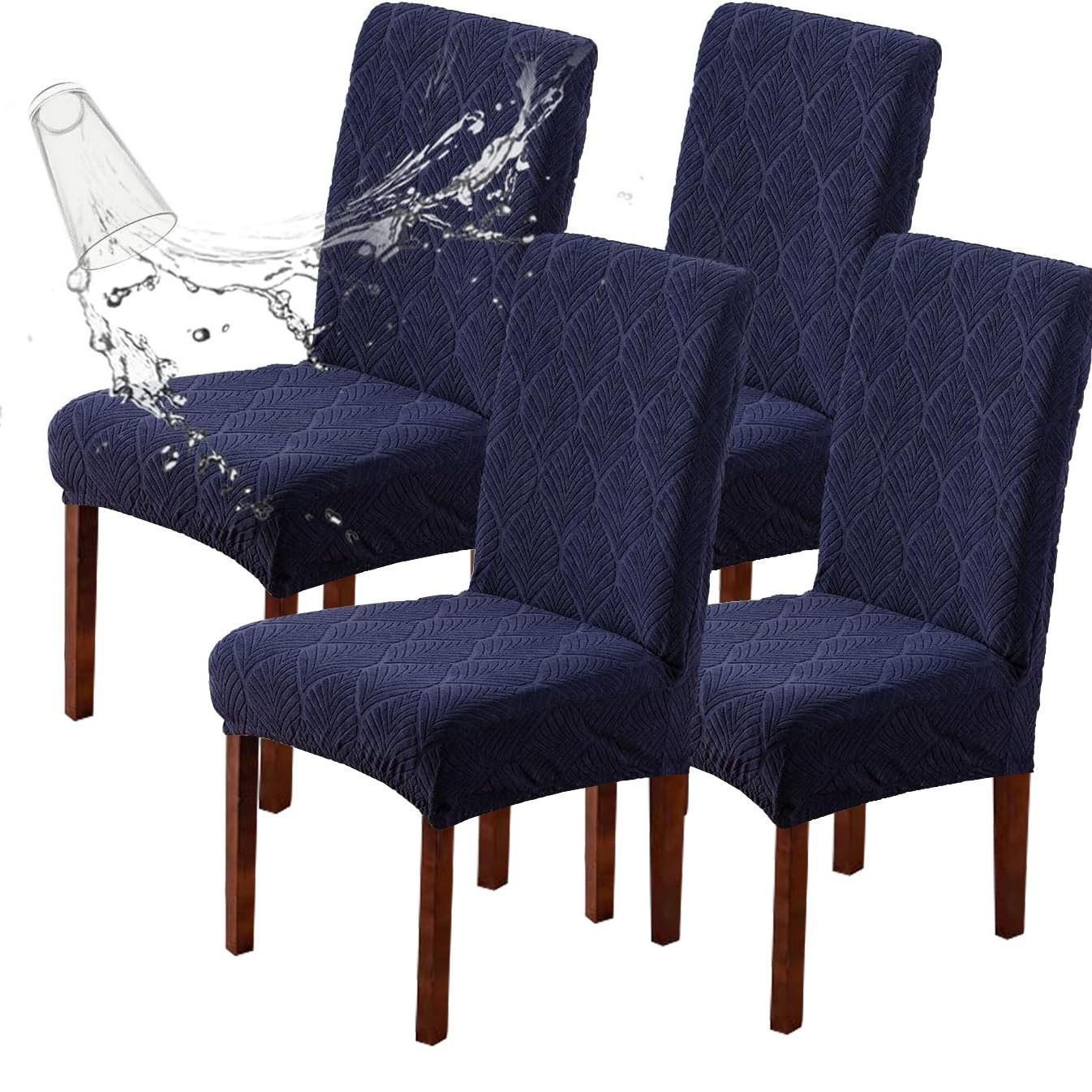 

4PC Home simple chair cushion set stretch through dining chair cover hotel seat cover dining table chair cover stool cover