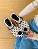 Polka Dot Toe Slippers Women Wear Summer Flat-Bottomed Beach Slippers Holiday Style Sandals Women