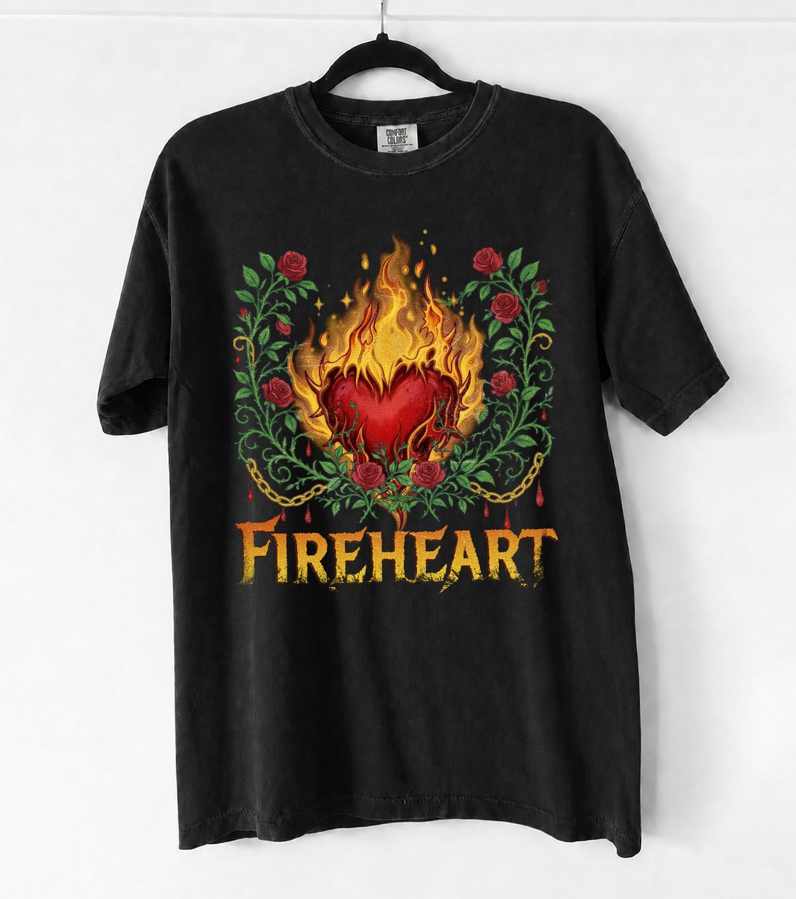 Fireheart Shirt, Comfort Colors Throne of Glass Tee, Aelin Galathynius T-shirt, Fantasy Book Lover Gifts, Velaris Shirt S