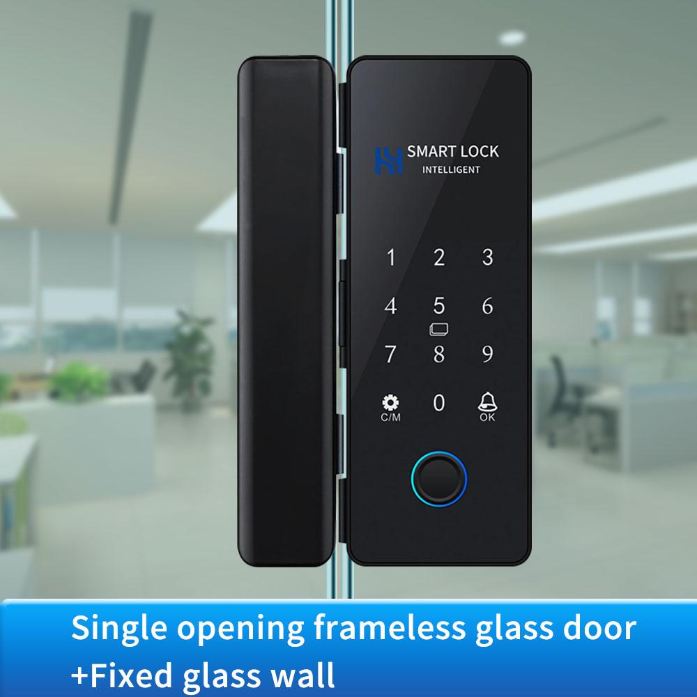Fingerprint Glass Door Lock Bluetooth Sliding