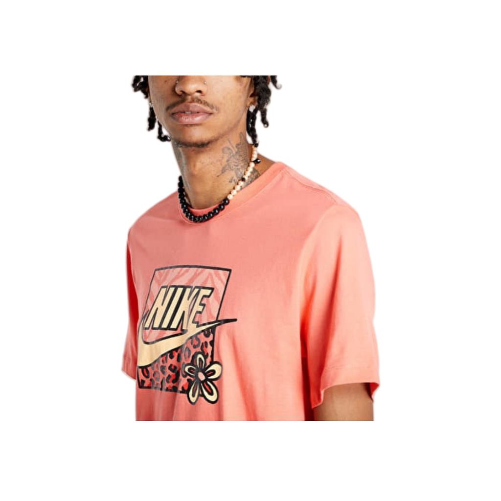Nike Casual Comfortable Breathable Round Neck Short Sleeve Moisture Wicking Dopamine T-Shirt Men T-Shirt Orange DJ1402-814