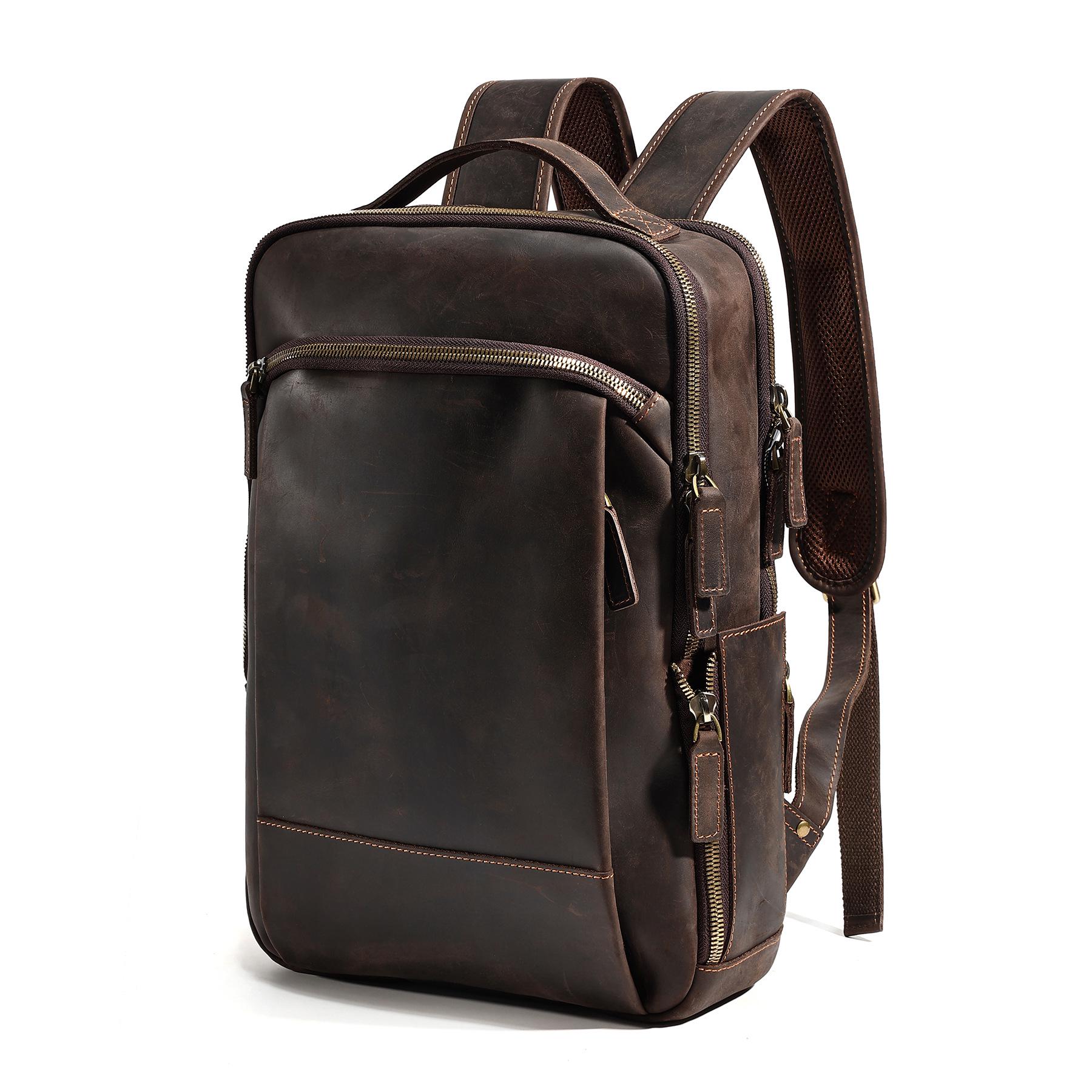 Men`s Genuine Leather Retro Backpack -