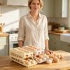 Large Capacity Automatic Egg Roller Rack 2 Tier Slope Design Large Capacity Easy Clean Egg Box Space Saving Kitchen Dedicated 2