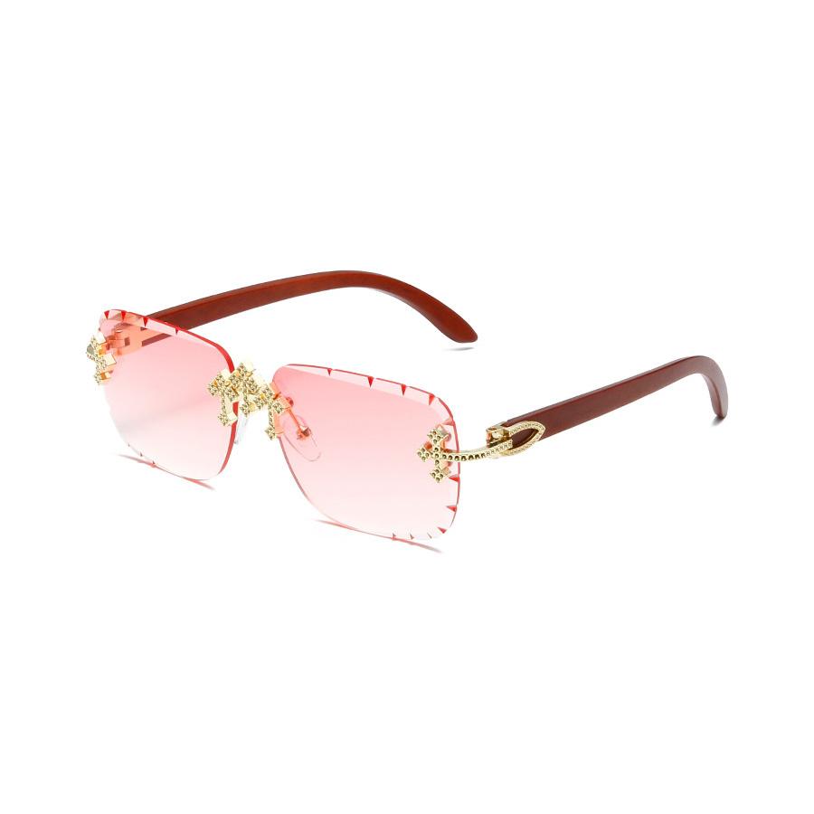 Modische Damen Randlose Sonnenbrille Premium Elegant Vintage Sommerurlaub Strandzubehör