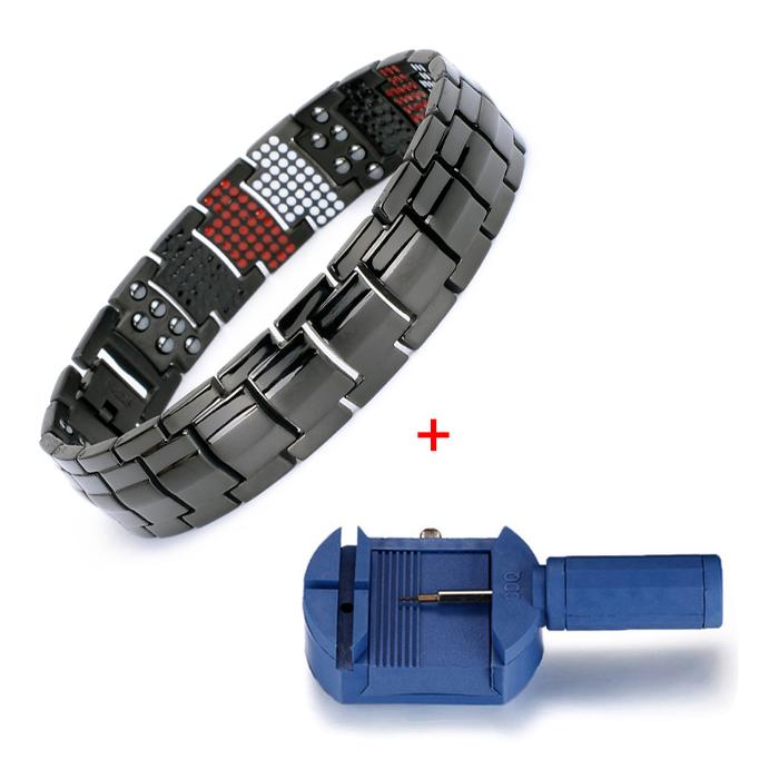 100% Pure Titanium Magnetic Bracelet Men Black Chain Men Bracelet Hematite Health Energy Bracelet for Women Benefits
