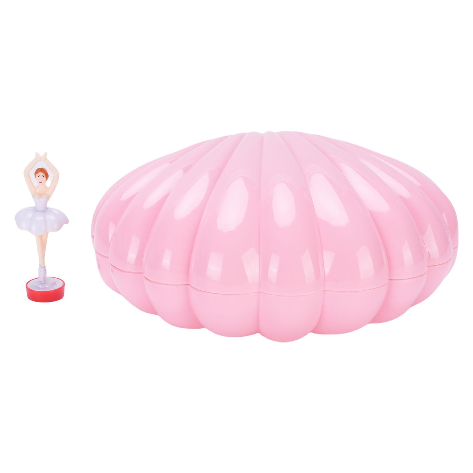 

Детская музыкальная шкатулка для украшений с разноцветной подсветкой, танцующая, с зеркалом для макияжа, музыкальный органайзер для украшений для розовый