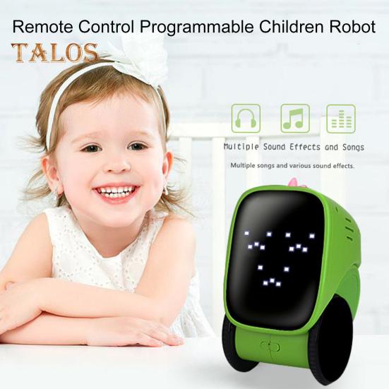 Kids Remote Control Robot Toy with LED Eyes Horns Auto-Demonstration Programmable Touch Sensing Educational Interactive Toddler Electric 2.4Ghz RC