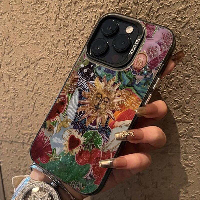 Retro Style Face Sun Stars Electroplate Silver Case For  Redmi Note 14 13 12 11 10 Pro Plus 5G 12S 11 Redmi 14C 13 Cover