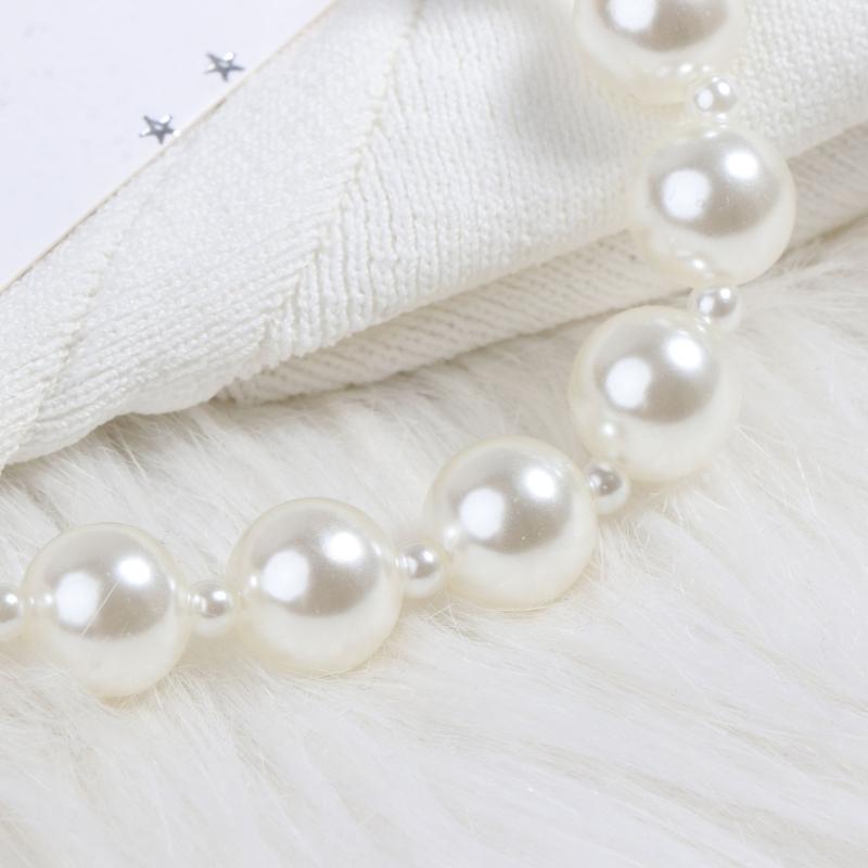 2pcs Lovely Baby Girls Imitation Pearls Pendant Necklace Bracelet Set Children Kids Jewelry Bangle Sets Xmas Gifts