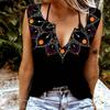 Damen-Tanktops, sexy V-Ausschnitt, ärmellos, Sommer-Tops, Weste, 3D-Flash-Bohrer-Druck, coole, leichte Tops