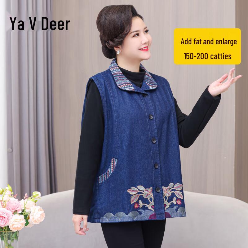 

YaLu Women s Denim Vest for Middle-Aged & Elderly 7XL
