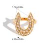 Yori Size 7 Stainless Steel Casting Horseshoe U-shaped Open Ring 18K PVD Plated Charm Daily Jewelry Accessories 2025 Gift