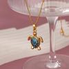 Creative Sea Turtle Conch Pendant Necklace For Women Girls Exquisite Stainless Steel Pendant Clavicle Chain Jewelry Accessories